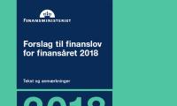 Forside af Finansministeriets "Forslag til finanslov for finansåret 2018"